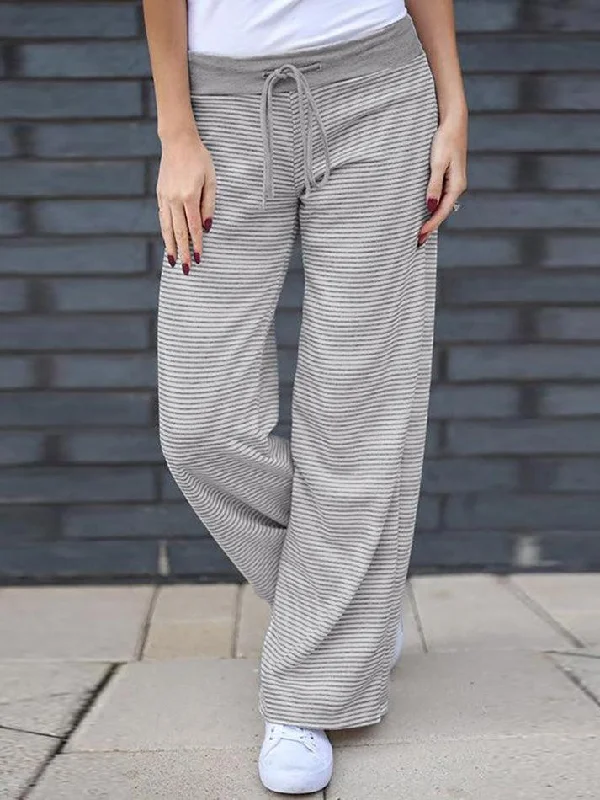 Striped Contrast Loose Fit Straight-Leg Sweatpants