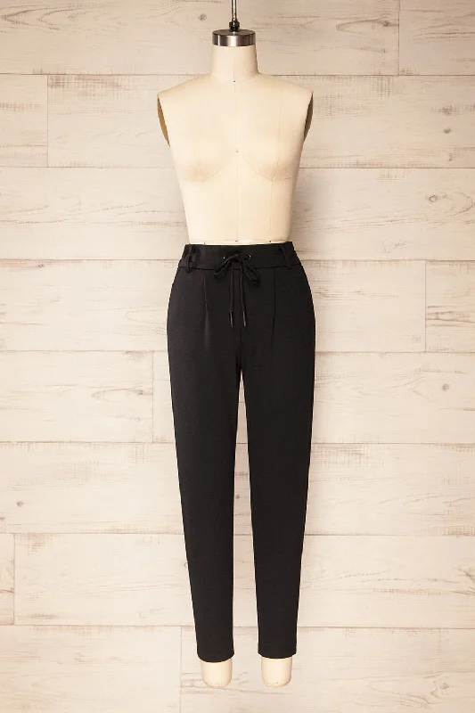 Warsaw | Black Fitted Leg Jogger Pants